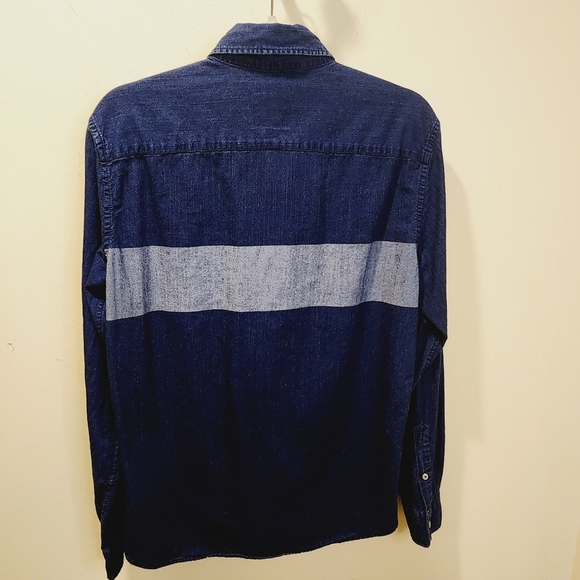 PREMIUM Indigo American Eagle Outfitters Denim Cotton Button Down Shirt size S - Picture 6 of 10